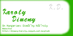 karoly dimeny business card